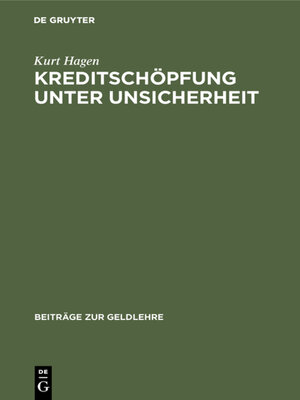 cover image of Kreditschöpfung unter Unsicherheit